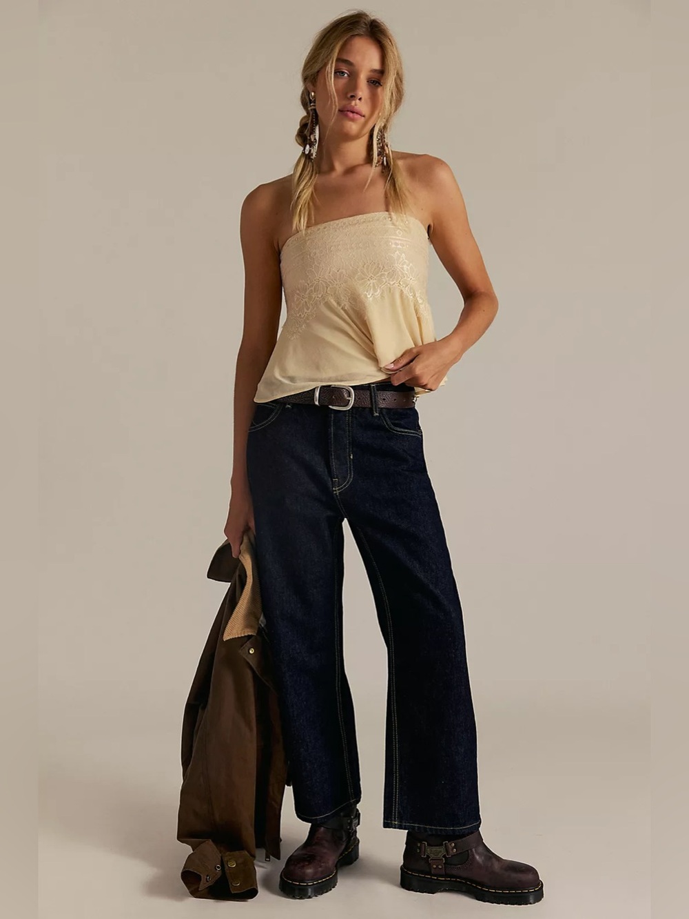 NWOT FREE PEOPLE WE THE FREE  Deep Trance Dropped Boyfriend Jeans | Rinse $98 29